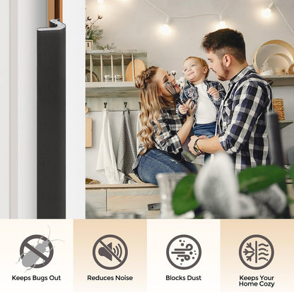 40FT Weather Stripping Door Seal, Kerf Style Foam Strip for Large Gaps, with Scraper Tool for Exterior and Interior Frames, White