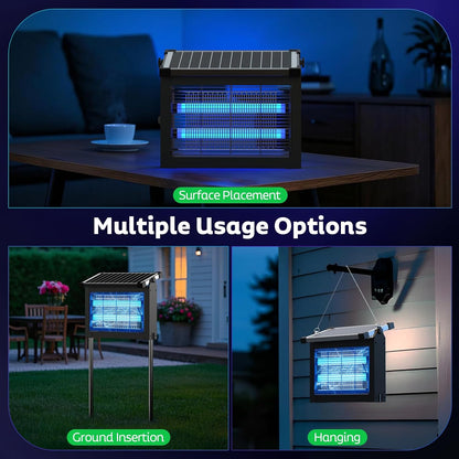 OnBeam Solar Bug Zapper Outdoor, 4500V Mosquito Zapper Fly Trap for Patio | 10W Solar Panel, IPX5 Waterproof, Auto Mode, Solar Powered, USB C Charging, Electric Rechargeable Mosquito Killer for Garden