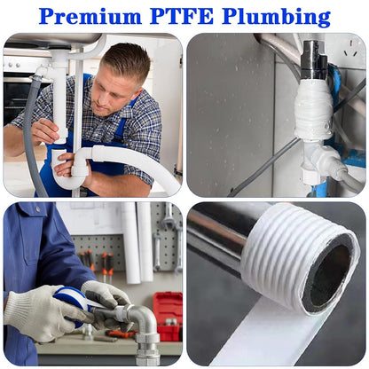150 Rolls Plumbers Tape, 1/2 Inch(W) X 394 Inches(L) Pipe Sealing & Plumbing Thread Tape, PTFE Water Sealant Seal Tapes for Shower Head, Pipe Reparing, Thread (White)