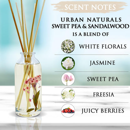 Urban Naturals Smoked Vanilla Reed Diffuser Set with Vanilla Bean, Sandalwood & Leather | Made in the USA - Colors B