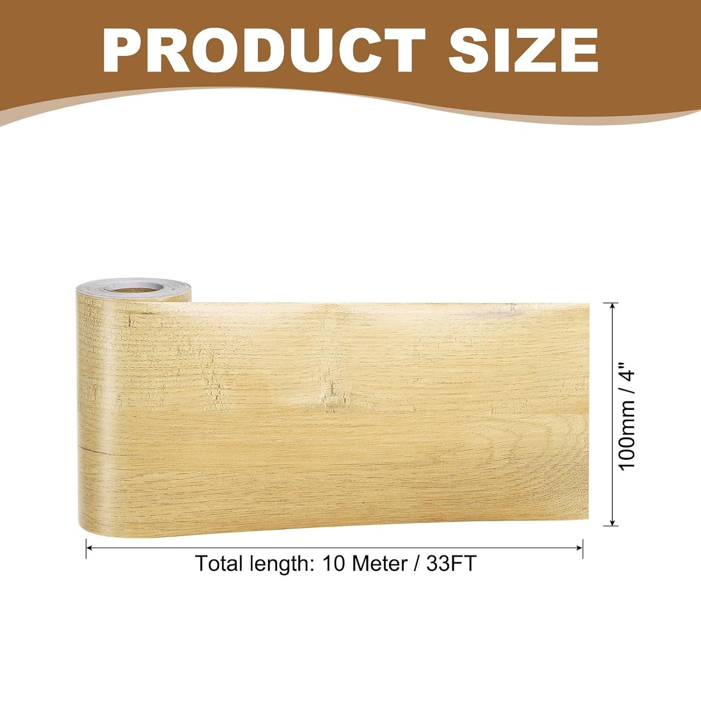 PATIKIL Self Adhesive Wood Grain Repair Tape 33'x 3", Multi-Use Realistic Wood Grain Repair Patch for Furniture Floor Door Table Chair Windows Handicraft DIY, Yellow Teak