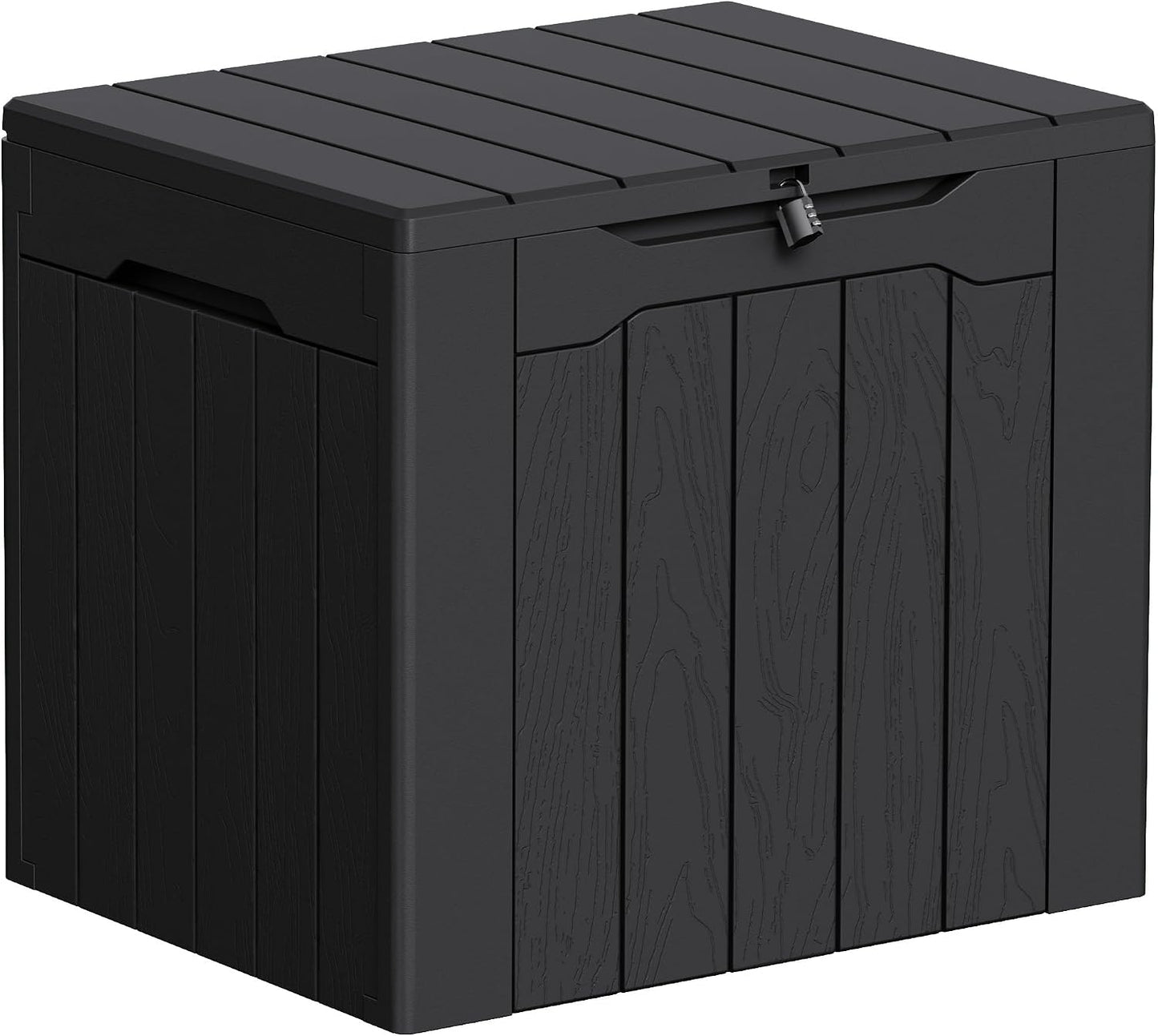 Greesum 31 Gallon Resin Deck Box All Weather Outdoor Storage Boxes for Patio Furniture Set,Outdoor Toys,Garden Tools,Black