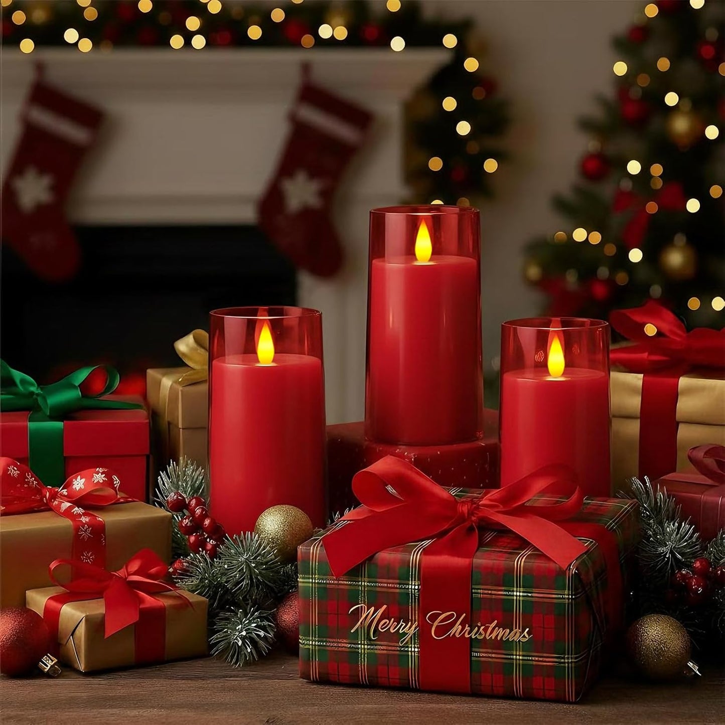 Raycare Flameless Electronic Pillar Candles with Remote Control and Timer- Battery Operated Realistic Flickering LED Fake Candle for Home, Wedding, Valentine's Day, Decor,White,Set of 2(3"x6"6")