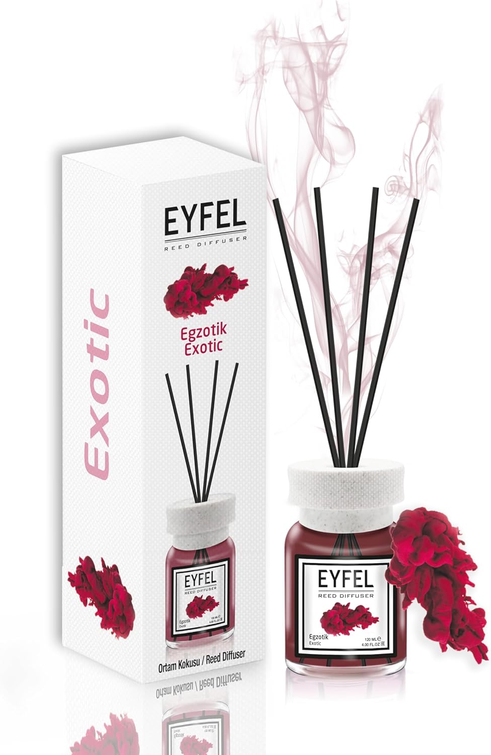 EYFEL Reed Diffuser Set - Caramel Scent 4.05 fl oz Oil with Sticks for Home and Bathroom - Fragrance and Decor