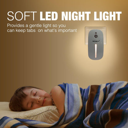 Sensky Plug-in LED Backlit Night Light with Motion Sensor, Dusk to Dawn Sensor, Auto On/Off Nightlight for Kids and Adults, Bedroom, Bathroom, Hallway, Warm White