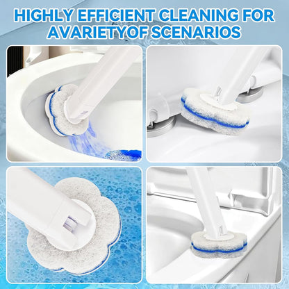 Disposable Toilet Brush with 48 Refills,Toilet Cleaning Supplies,Toilet Wand Brush Starter Kit,Wall Mounted Toilet Bowl Cleaner Brush with Holder for Bathroom Deep Cleaning & Hygiene (White)