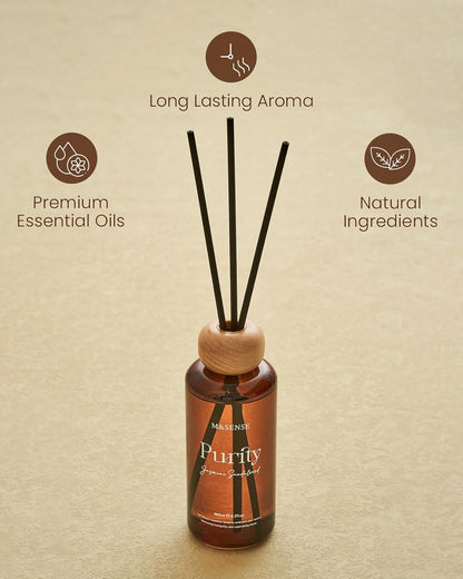 M&SENSE Reed Diffuser Set, Jasmine Sandalwood Scented 6.3 fl oz Natural Essential Oil Diffusers with Sticks, Non-Toxic Organic Air Freshener, Long-Lasting Fragrance Oils for Home Bathroom Living Room