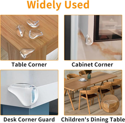 24 Pack Clear Table Corner Guards – Baby Proof Edge Protectors, Heavy Duty Transparent PVC Bumpers for Furniture, Self-Adhesive Corner Covers for Glass, Wood, Marble Countertops