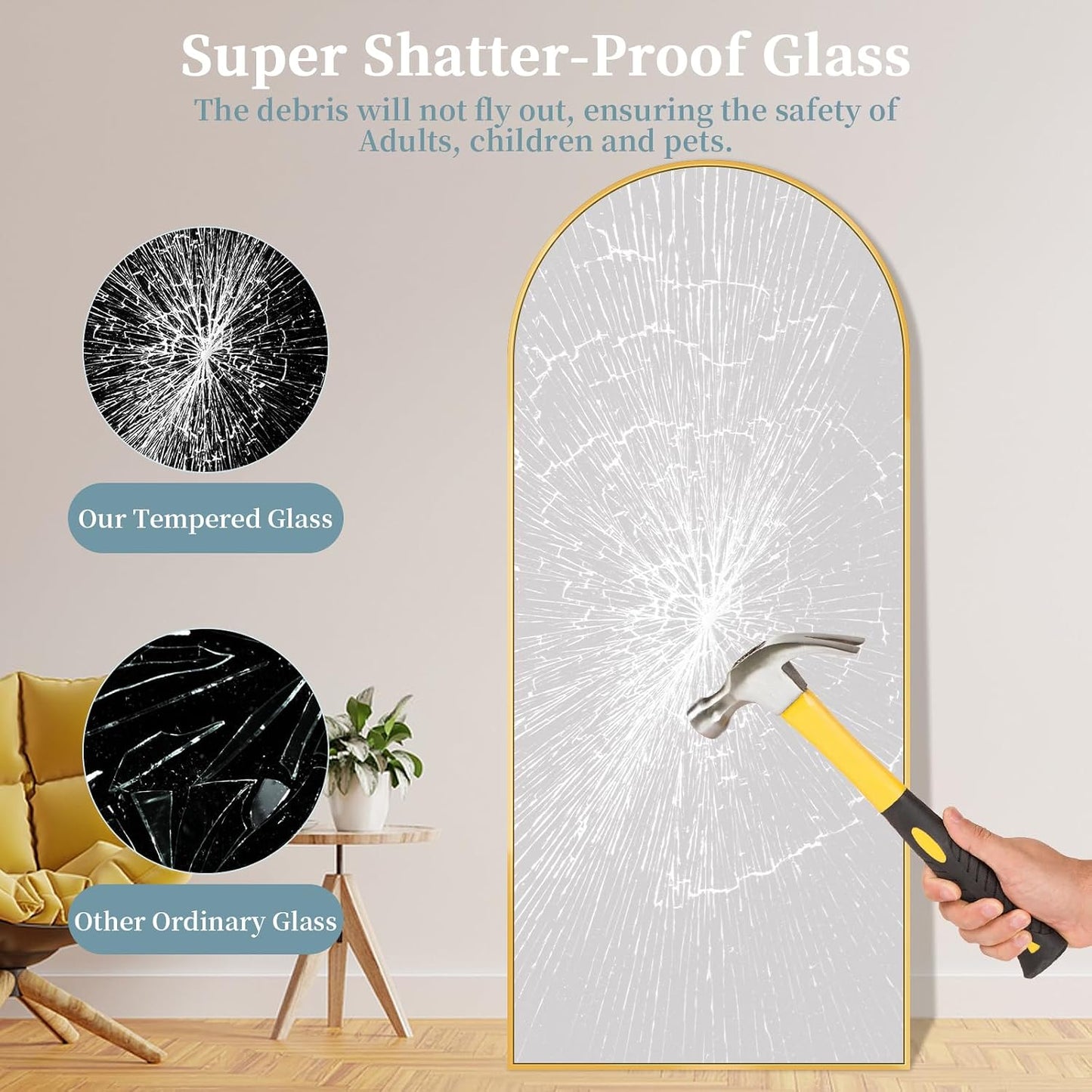 Full Length Mirror with Stand, 71"x28" Arched Full Body Large Stand Up Aluminum Frame Floor Standing Mirror, Freestanding Hanging Leaning Mounted for Bedroom Living Room Entryway Gold