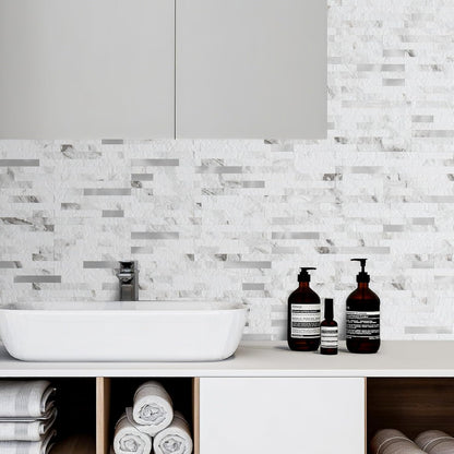 DICOFUN 10-Sheet Peel and Stick Backsplash Wall Tile, PVC Kitchen Backsplash Peel and Stick in Sandstone, 9.4 sq.ft