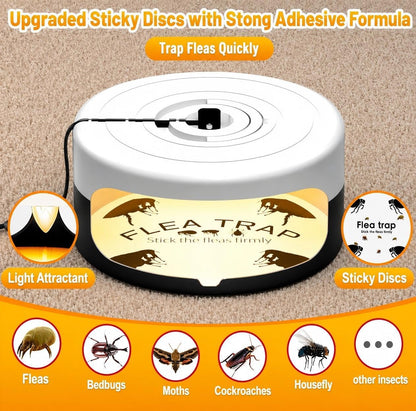 2 Pack Flea Traps for Inside Your Home, Indoor Flea Traps with 8 Sticky Pads, Flea Monitoring Trap for Home, Sticky Insect Catcher for Fleas, Moths & Gnats