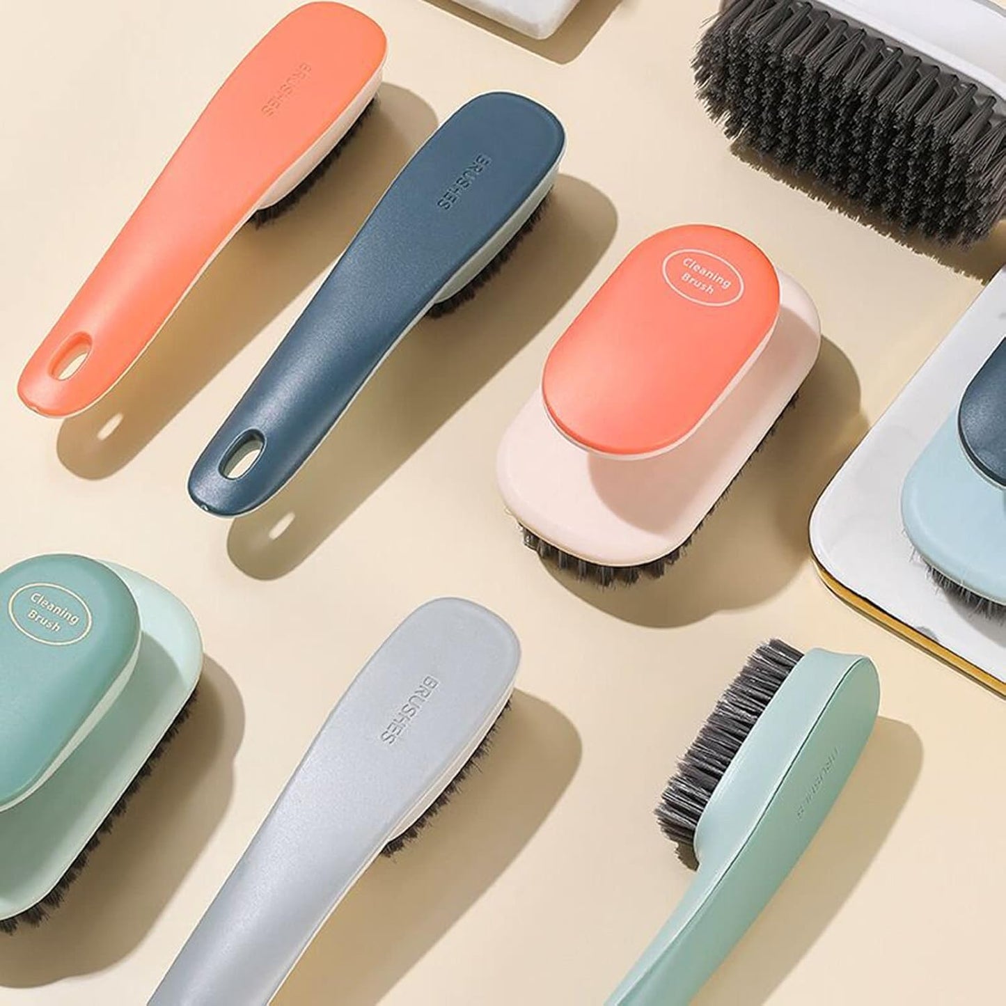 Laundry Scrub Brush 2 Pack Soft Bristle Brush Cleaning Brush for Stains Clothes Scrubbing Brush Household Cleaning Tool for Bathroom Countertops Bathtubs