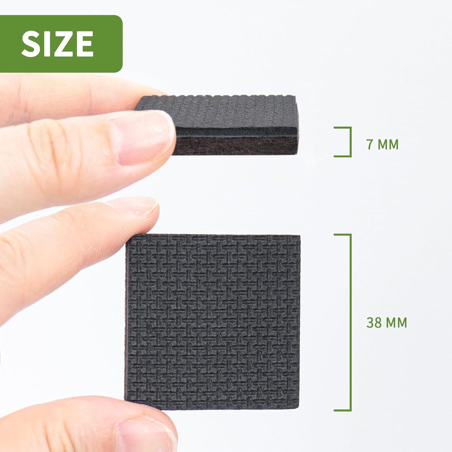 Non Slip Furniture Pads 36 PCS 1'' Square - Anti Slip Furniture Pads - Self Adhesive Rubber Feet Furniture Feet - Chair Leg Floor Protectors - Keep Furniture in Place