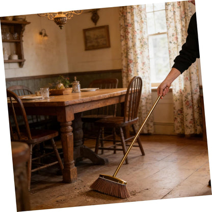 Heavy Duty Dust Removal Broom Stainless Steel with Detachable Handle Versatile Floor Compatibility Weather Resistant Cleaning Tool for Indoor and Outdoor Use for Patio and Damp