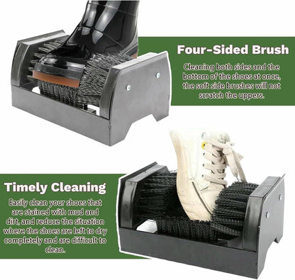 Weatherproof Shoe Scraper with Brushes, Outdoor Doormat for Garden, Patio and Workshop, Heavy Duty Metal Construction, Non-Slip, for Homeowners