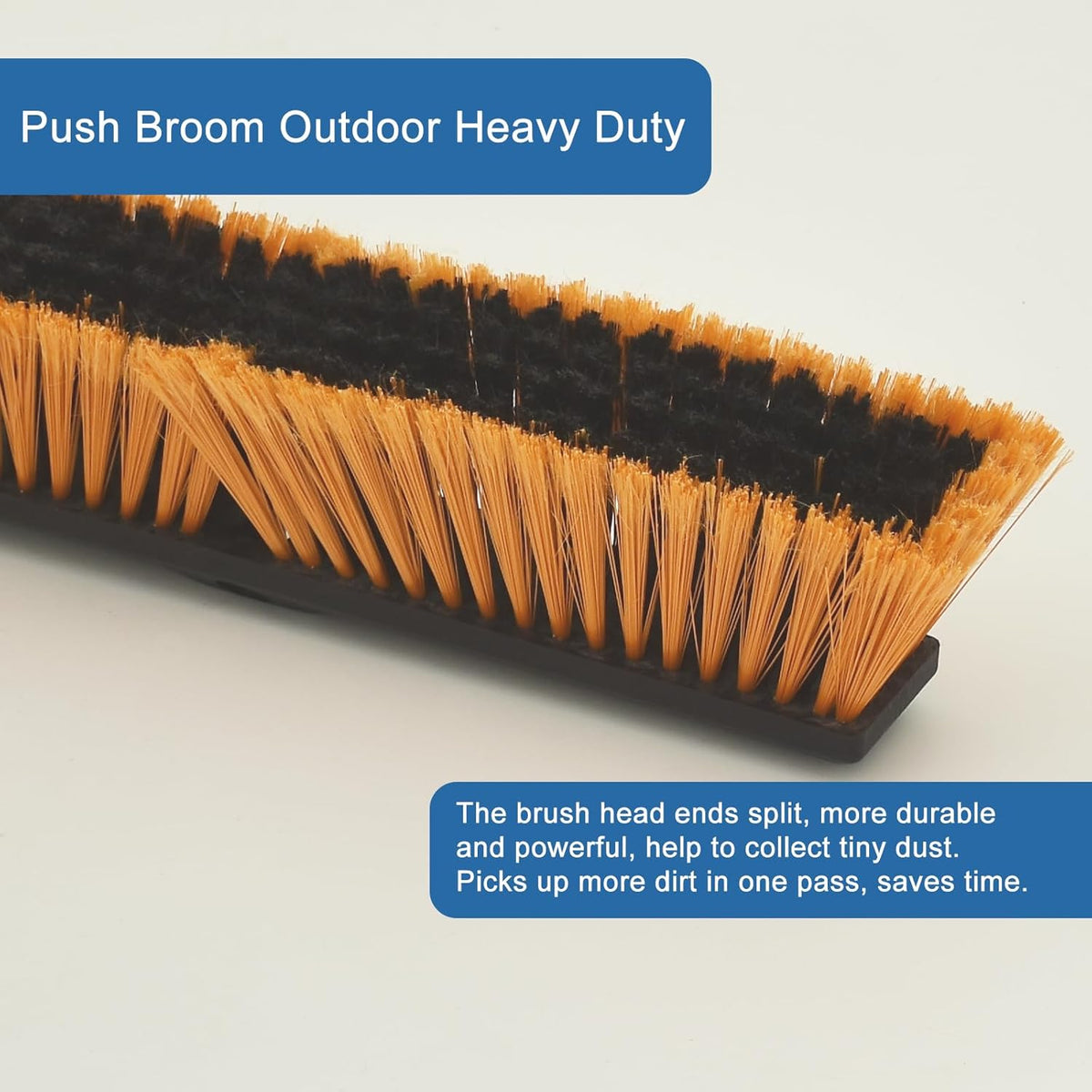 PBHEPJ 18 Inchs Push Broom Outdoor Heavy Duty, Shop Broom with 60" Long Handle for Cleaning Outdoor or Indoor Tile, Garage, Shop, Deck, Concrete, Wood, Stone, Patio Floor