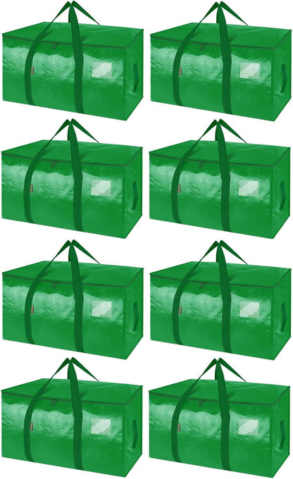 BALEINE 6-Pack Oversized Moving Bags with Reinforced Handles, Heavy-Duty Storage Tote for Clothes, Moving Supplies (Clear, 6-Pack)