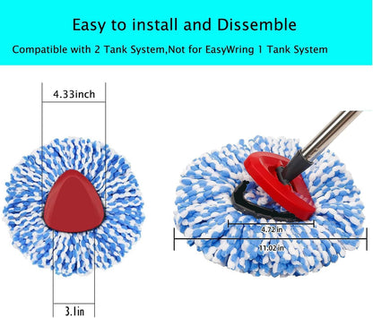 Spin Mop Replacement Heads Compatible with RinseClean 2 Tank Mop System,Microfiber Mop Refill Heads for Cleaning All Hard-surfaced Floor