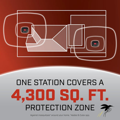 Ortho Home Defense Mosquito Kill and Prevent - Controls Mosquitoes and Larvae, Silent, Easy-to-Use, Mosquito Killer Protects up to 4,300 sq. ft., 1 Station & 2 Bands for 2 Months Protection