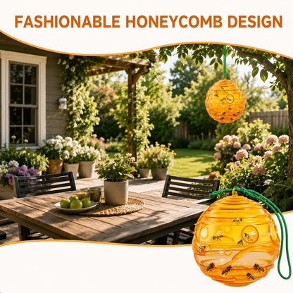 2 Pack Wasp Trap Outdoor Hanging, Resuable Yellow Jacket Trap, Hornet Catcher and Carpenter Bee Traps for Outside