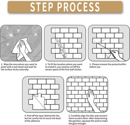BSABSAQAA 10 Sheets Peel and Stick Backsplash for Kitchen 12"X12" Back Splash Adhesive Subway Wall Tile Sticker for Bathroom on Renter Friendlyn Marble