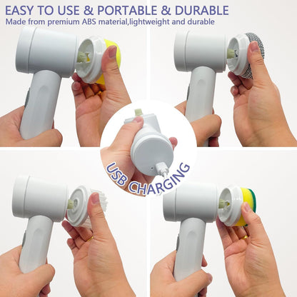 Electric Spin Scrubber - Shower Scrubber,Bathroom Scrubber Electric,for Cleaning Tub, Floor, Tile, Window, Sink, Kitchen Cleaning with 6 Electric Cleaning Brush Head (8)