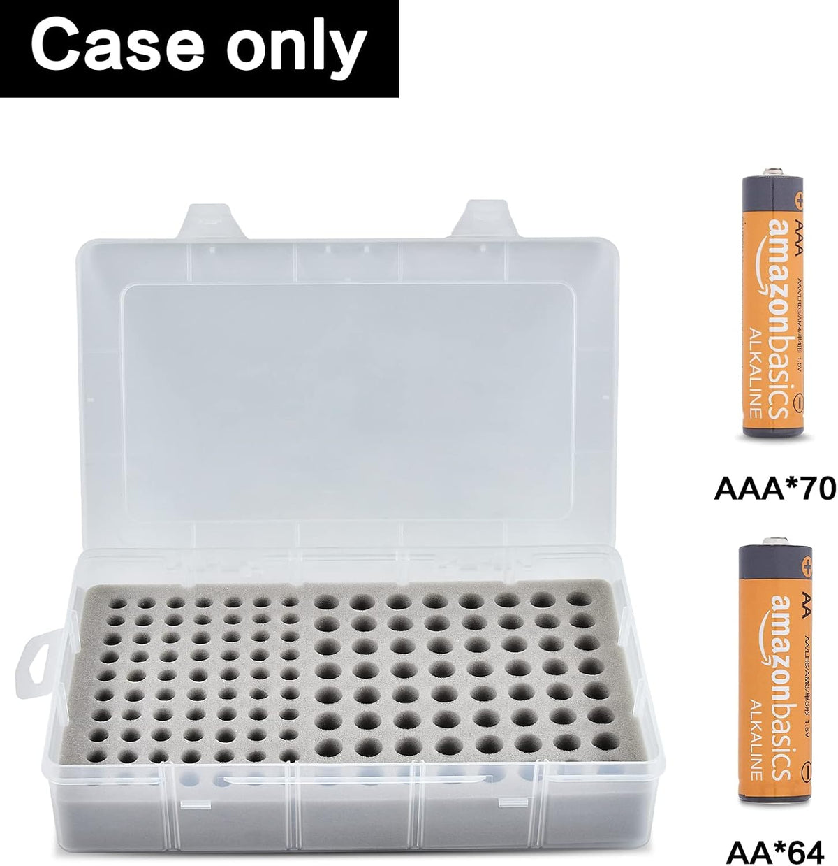 Xuerdon Battery Organizer Storage Holder Case with Double-Sided, Garage Box Container with Tester Checker.Battery Vault Box Holder Container for 134pcs AA AAA Batteries