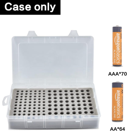 Xuerdon Battery Organizer Storage Holder Case with Double-Sided, Garage Box Container with Tester Checker.Battery Vault Box Holder Container for 134pcs AA AAA Batteries