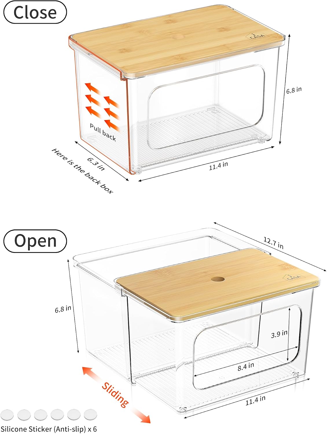 iCASA Trash Bag and Dishwasher Pod Dispenser - 3 in 1 Clear Storage Bins Holder for 13/30/33 Gallon Garbage Bags, Laundry Detergent Pods & Tabs, Under Sink Organizer for Kitchen and Laundry Room