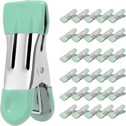 Clothes Pins Heavy Duty, 30 Pack, 2.17 Inch Metal Chip Clips, Clothespins for Photo Drying Clothesline Laundry Sock, Bag Clips for Food Kitchen Stainless Steel with Rubber, 6 Colors