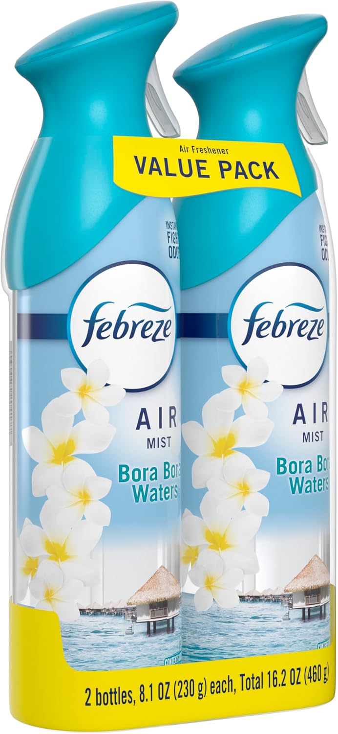 Febreze Air Mist, Air Freshener Spray, Odor Fighting Room Spray, Deodorizer for Home Bathroom Kitchen Office Apartment Dorm Room Classroom, Linen & Sky Scent, 8.1oz (Pack of 2)