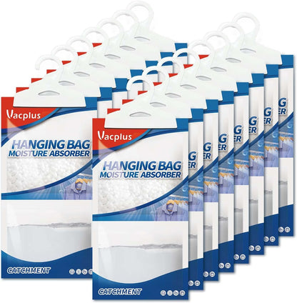 Vacplus Moisture Absorbers Packets, Fragrance Free 5 Pack, Humidity Packs, Dessicant Packets, Hanging Closet Dehumidifier Bags, Odor Eliminator for Bathroom 9.8OZ