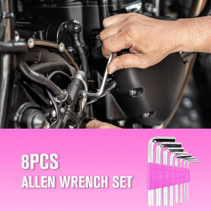 Pink Tool Set for Women,130 Piece Home Tool Kit for Women with 3.6V Cordless Rechargeable Screwdriver,Basic Household Tool Kit Set for New Home,Apartment,College Dorm & DIY Projects