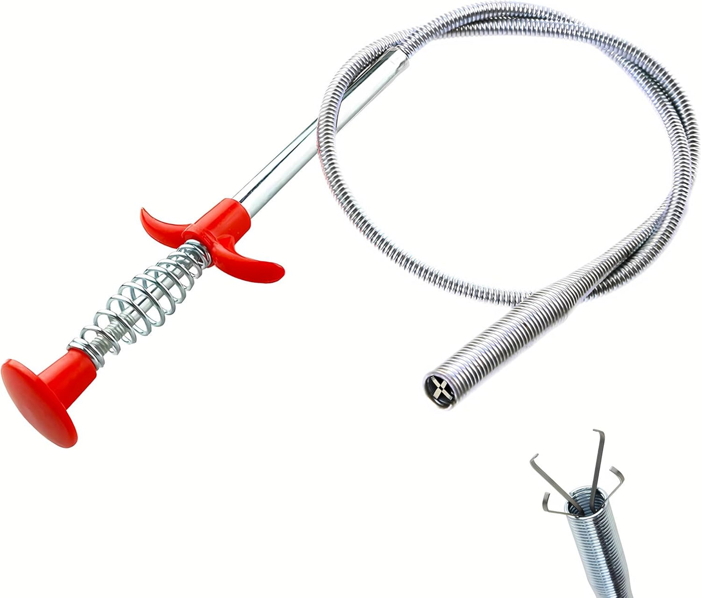 Drain Snake, Drain Clog Remover - Gutter Cleaning Tools Drain Cleaner for Toilet Sewer Shower Kitchen Bathroom Tub Clogged Drains Opener Cleaning Tool, Flexible Grabber Claw Pick Up Reacher (79 inch)