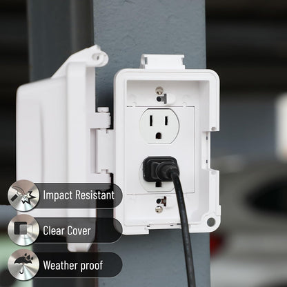 Bates- Weatherproof Electrical Outlet Cover, 1-Gang Outdoor Plug Cover | For Protection Against Rain Dust & Outdoor Use