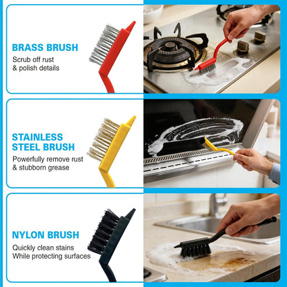 Crevice Cleaning Brush Set, Hard Bristle Small Scrub Brushes, Deep Cleaning Supplies for Kitchen, Bathroom, Grout, Bottle, Corners & Tight Spaces, 8Pcs