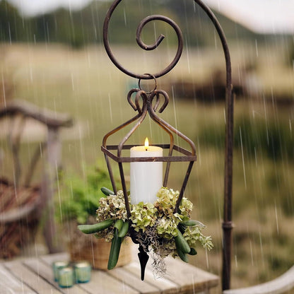 Yeelida Outdoor 4pcs Flameless Waterproof Candles with Handy Remote Control, Cycle Timer Battery Operated Candle Grease Effect LED Flickering Pillar Plastic Long Lasting (White, 3" x4" 5" 6" 7")