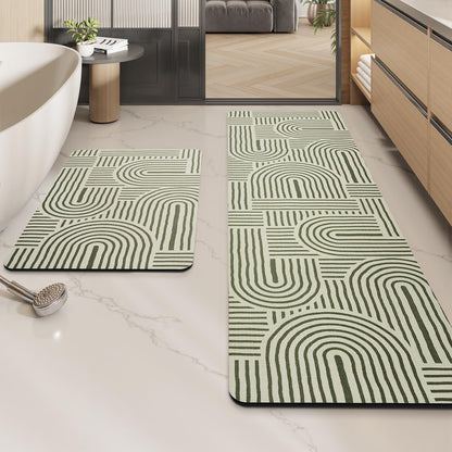 MontVoo -Bath Mat-Rubber Backing Non SlipThin Bathroom Rugs Fit Under Door- Quick Dry Absorbent Faux Suede Surface Grey Bathroom Floor Mats-Shower Rug for in Front of Bathtub Shower Gray 16x24