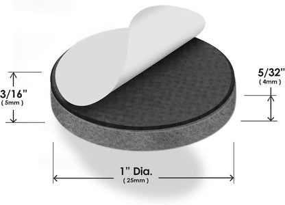 Slipstick Premium Wool Felt Furniture Pads/Floor Protectors (1 Inch Round Value Pack) Includes 40 Heavy-Duty Felt Chair Leg Pads with Self-Stick Adhesive, Gray, CB115