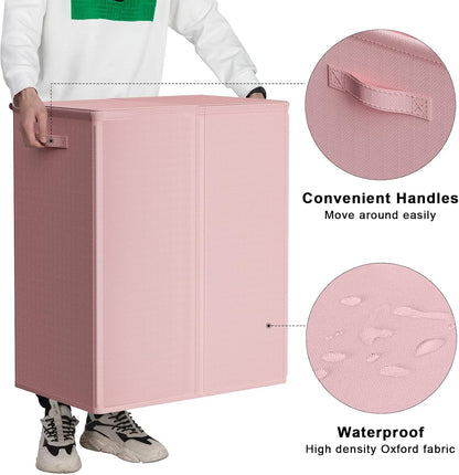 WOWLIVE 180L Laundry Hamper with Lid 3 Section,Large Laundry Basket with Removable Bags and Handles,Collapsible Dirty Clothes Hampers for Laundry,Laundry Basket Organizer for Laundry Room,Dorm,Beige