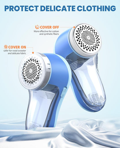 POPCHOSE Fabric Shaver, Lint Shaver for Clothing, Electric Lint Remover with 6-Leaf Blades, Sweater Defuzzer, Clothes Shaver for Couch, Furniture, Blanket, Remove Pilling, USB Rechargeable