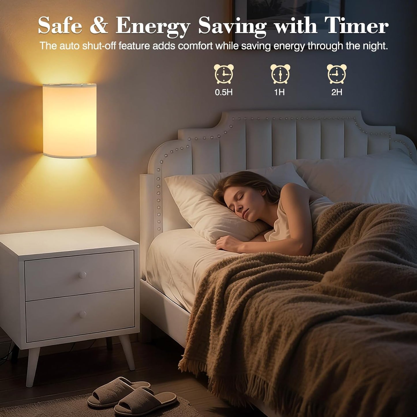 Battery Operated Wall Sconce Set of Two: 10000mAh Wireless Wall Light with Rechargeable Magnetic Bulb - Dimmable Wall Lamp with 7 RGB Colors - Linen Shade Sconces with Remote for Bedroom Living Room
