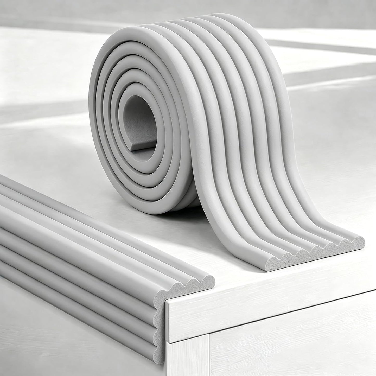 Edge Protector for Baby Proofing,Soft Foam Safety Bumper,Strong Adhesive Edge Guard Strip,Furniture Fireplace Table Cabinet Safety Cover for Baby,3.14in x 6.56ft,Black
