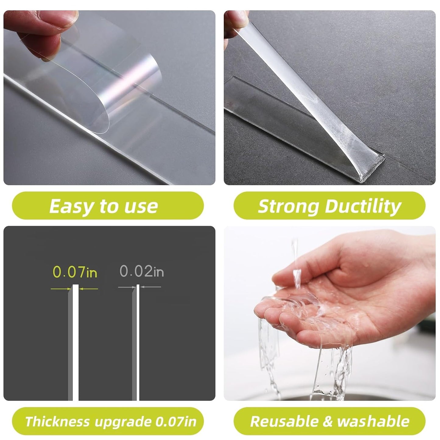 Aylaa Double Sided Tape Heavy Duty, 1.18"x120" Nano Double Sided Adhesive Tape for Walls, Removable Double Stick Tape, Picture Hanging Strips (10 Feet)