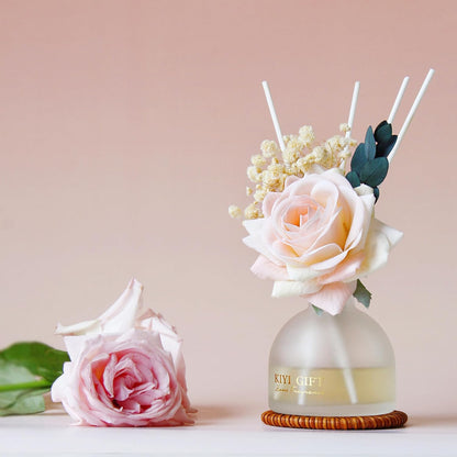 Reed Diffuser Set,4.06 oz Scent Flower Diffuser with 6 Sticks,Home Fragrance,Reed Diffuser for Bathroom Shelf Decor (Jasmine Rose)
