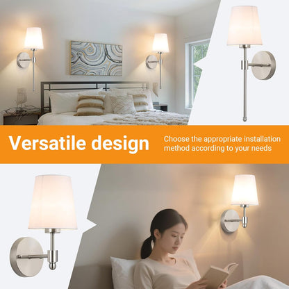 Nekhung Battery Operated Wall Sconces Set of Two, Wireless Battery Wall Light with 10000mAh RGB Dimmable Magnetic Bulb and Remote, Rechargeable Sconce Wall Decor for Bedroom Living Room Hallway