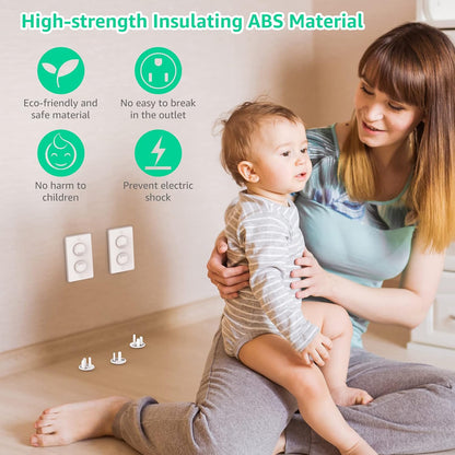 Mom's Choice Gold Awards Winner - Outlet Covers with Hidden Pull Handle Baby Proofing Plug Covers (45 Pack) 3-Prong Child Safety Socket Covers Electrical Outlet Protectors Kid Proof Outlet Cap