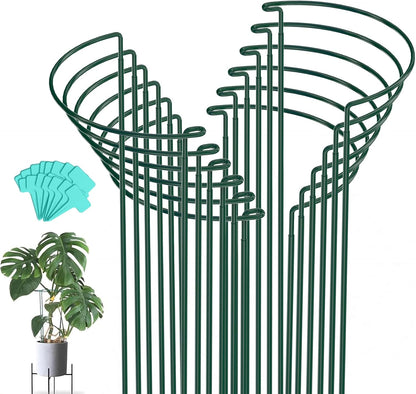 12 Pack 16 Inch Metal Plant Support Stakes for Outdoor Plants and Flowers | Peony cages and supports, Flower stakes, Includes 15 Pcs twist ties, Sturdy, Rust-proof, Easy to install, Durable