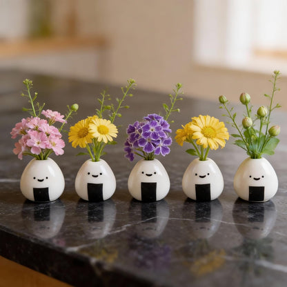 MOUGIGI Cute Blue House Ceramic Bud Vase Set of 3 - Handmade Miniature Vase with Star Roof for Dried Flowers, Chic Japandi Style Decor for Entryway, Dining,Coffee Table - Ideal Small Gift for Home