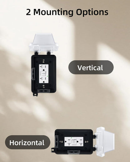 Outdoor Outlet Cover,1-Gang Weatherproof Lockable Receptacle Cover | In-Use PC Outlet Cover,Extra-Duty,Horizontal/Vertical Mount,Compatible with GFCI,Duplex Outlets and Switches for Outdoor Use